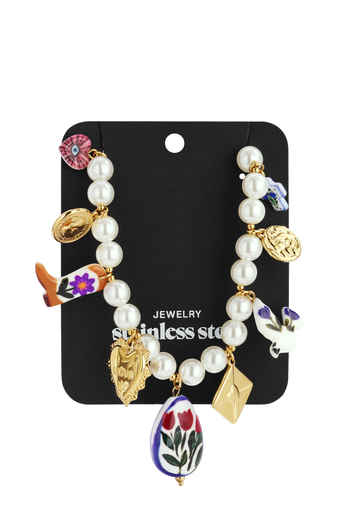 Plastic Beaded Necklaces Heart Casual Daily Ethnic Series Women's jewelry Picture5
