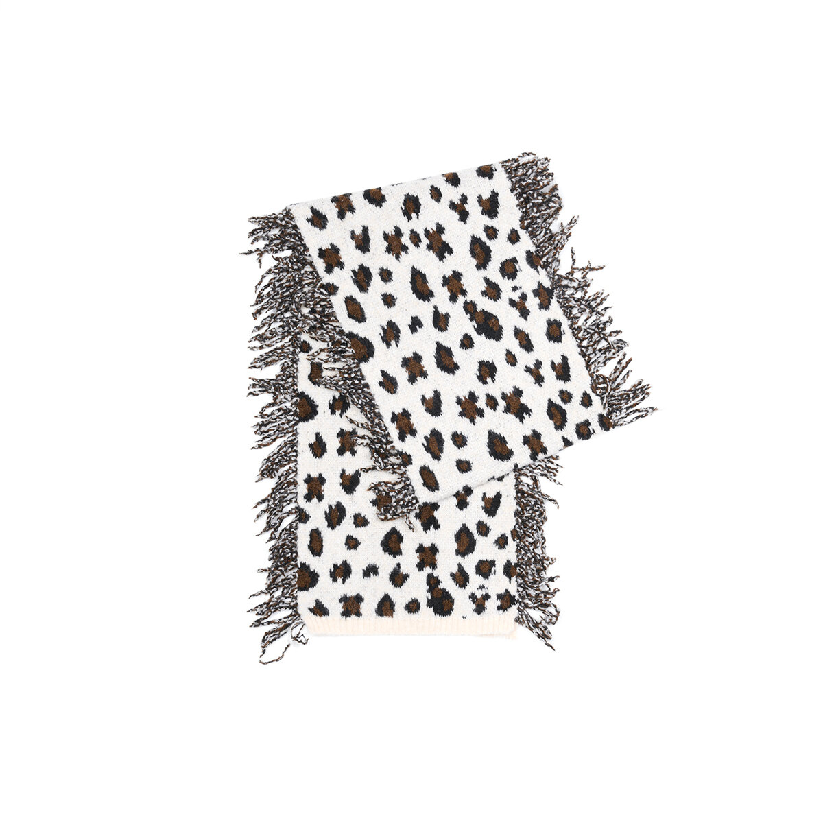1 Piece Leopard Print Tassels Wool Women's Winter Scarves h5Picture6