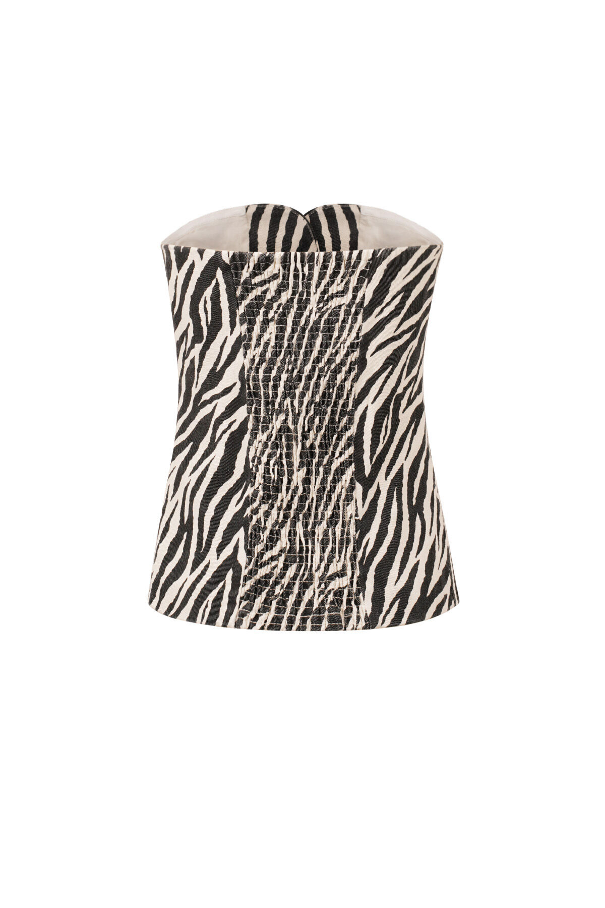 Baumwolle Damen Ärmelloses Oberteil Zebra-Muster Knopfleiste Bild3