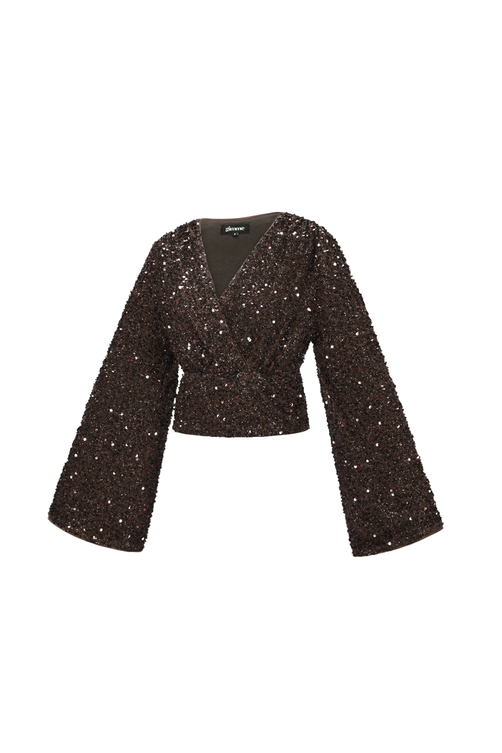 Woven Polyester Fiber Women's Long Sleeve Tops 2-Piece Set Sequins h5Picture2