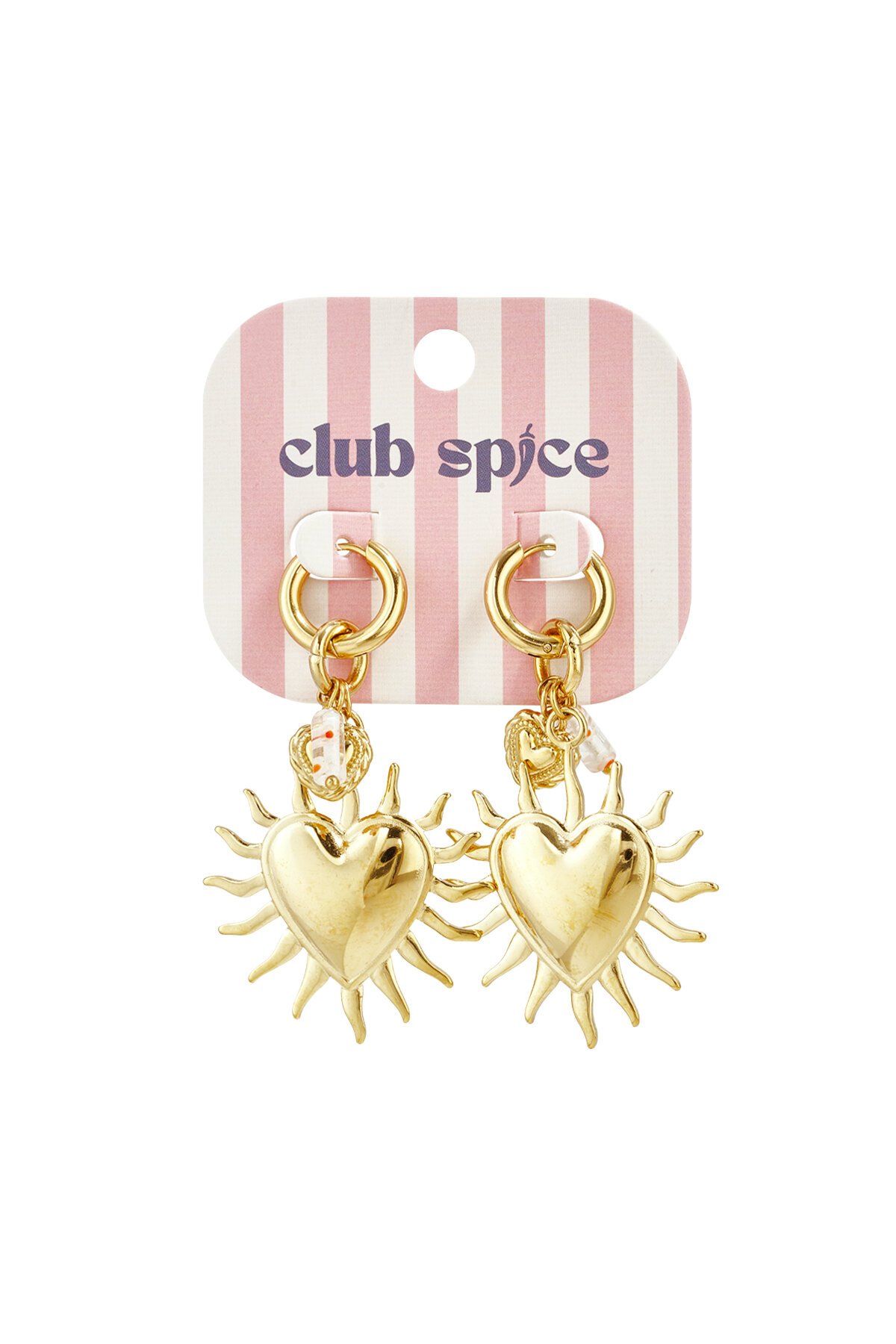 Earrings with sun heart and bead pendant h5 Picture5