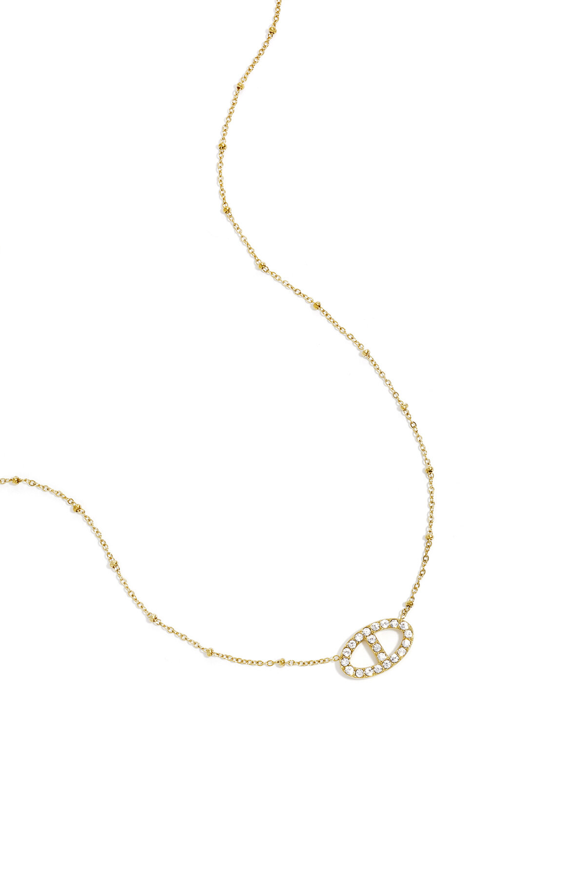 Necklace with decorated oval pendant 2