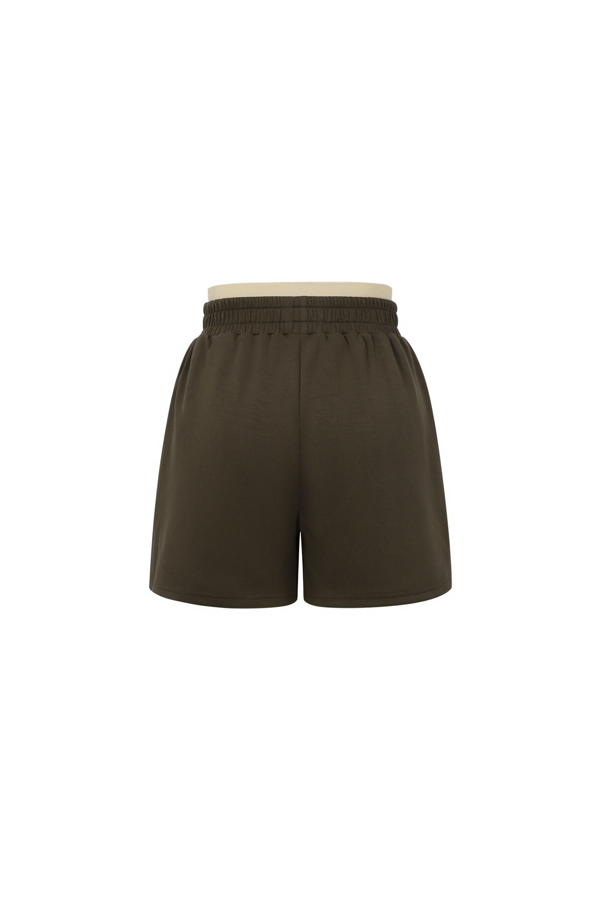 Knitted Polyester Fiber Women's Casual Shorts Sporty Solid Color Picture3