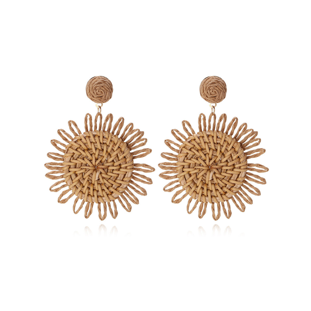 Romantische Serie Sweet Flower Raffia Oorbellen Voor Dames