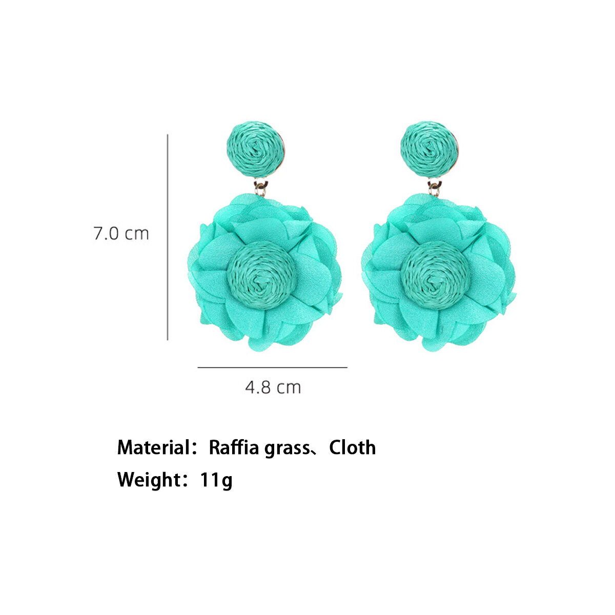 Romantic Series Vacation Flower Raffia Women's Drop Earrings Picture3
