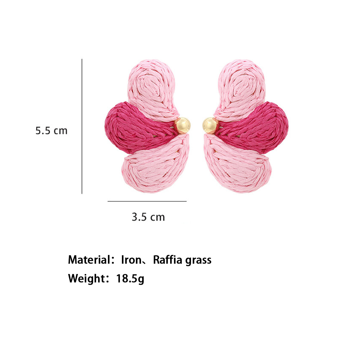 Romantic Series Sweet Flower Raffia Women's Stud Earrings h5Picture4