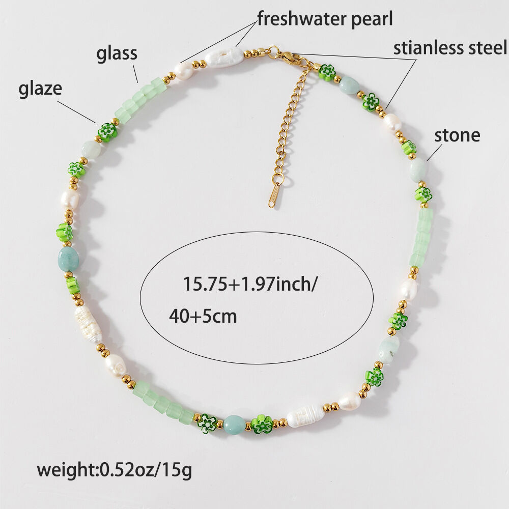 Simple Series Sweet Flower Beads Artificial Pearls Women's Beaded Necklaces
