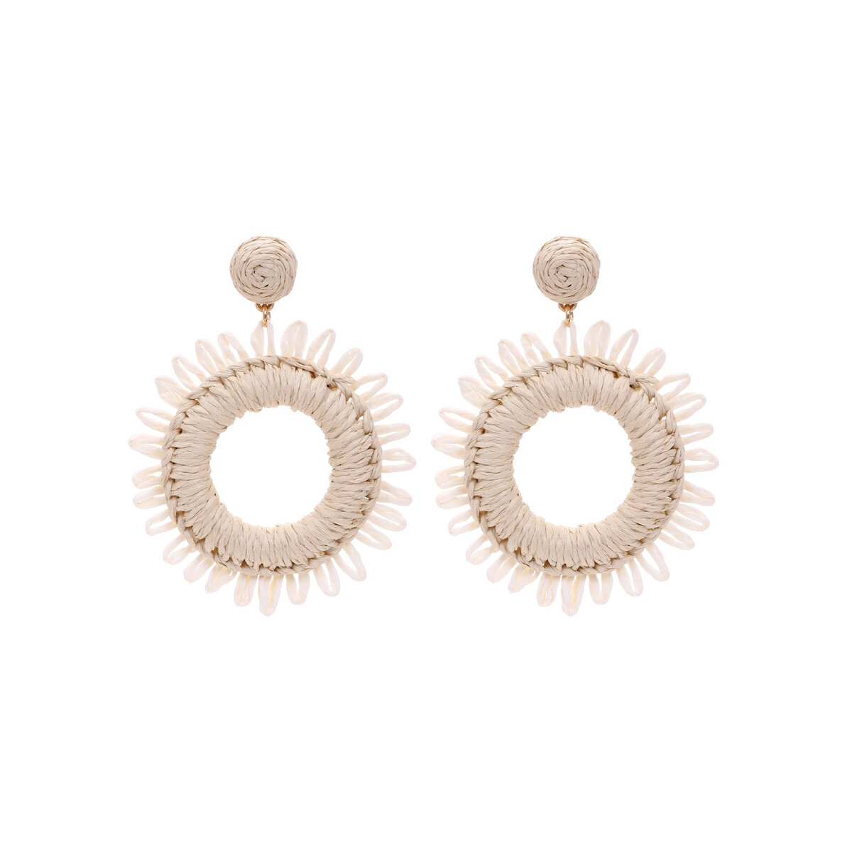 Romantic Series Sweet Flower Raffia Women's Drop Earrings h5Picture2