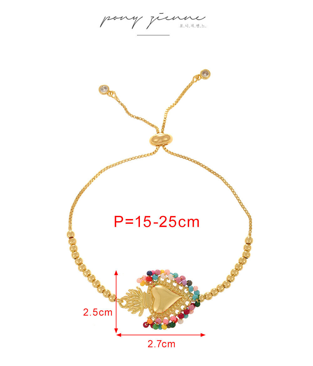 Romantic Series Simple Heart Copper Women's Beaded Bracelets Picture3