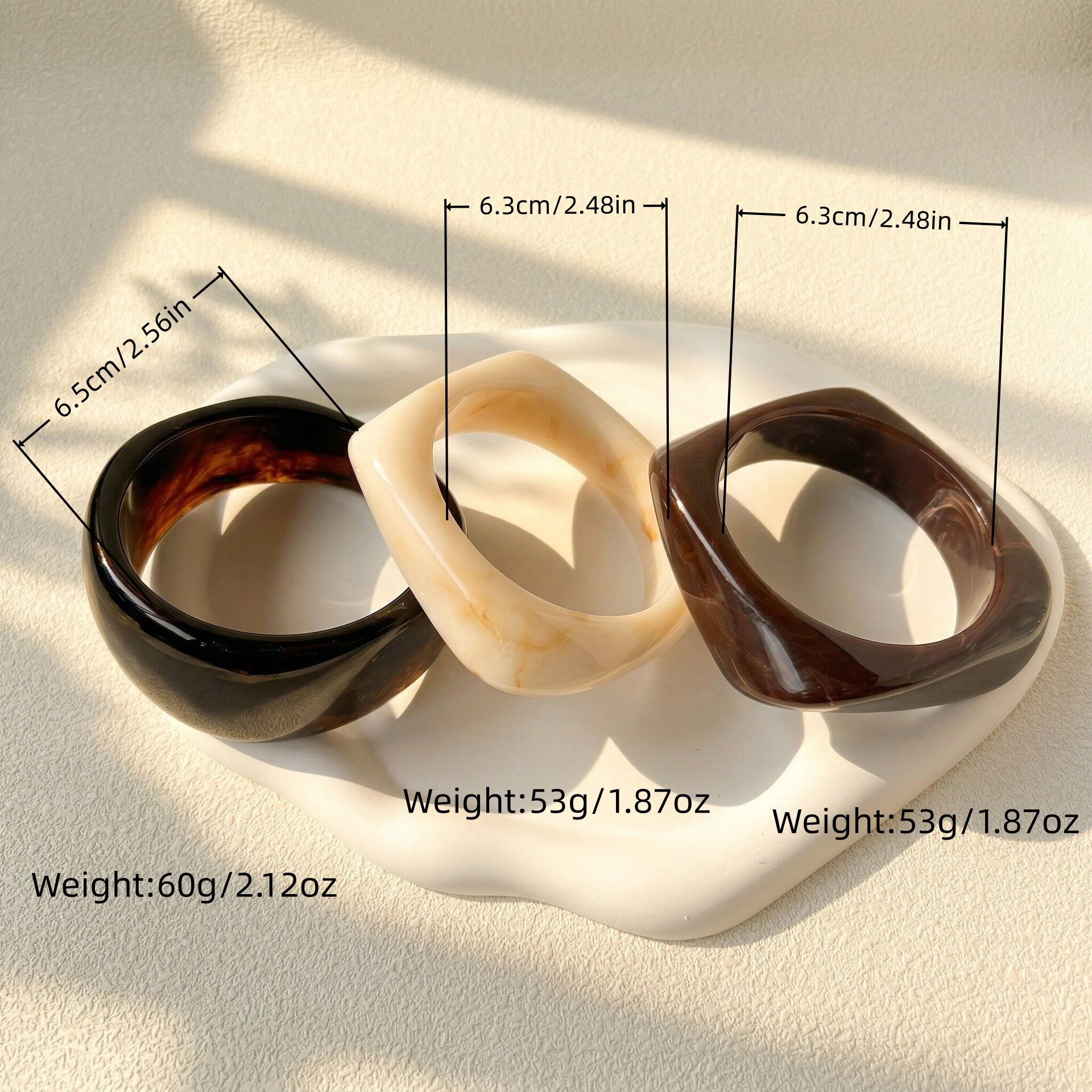 Gradient Color Resin Women's Bangles h5 Picture4