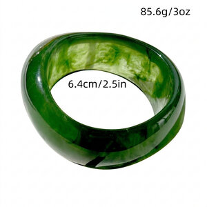 Retro Gradient Transparent Color Resin Women's Bangles h5 Picture4