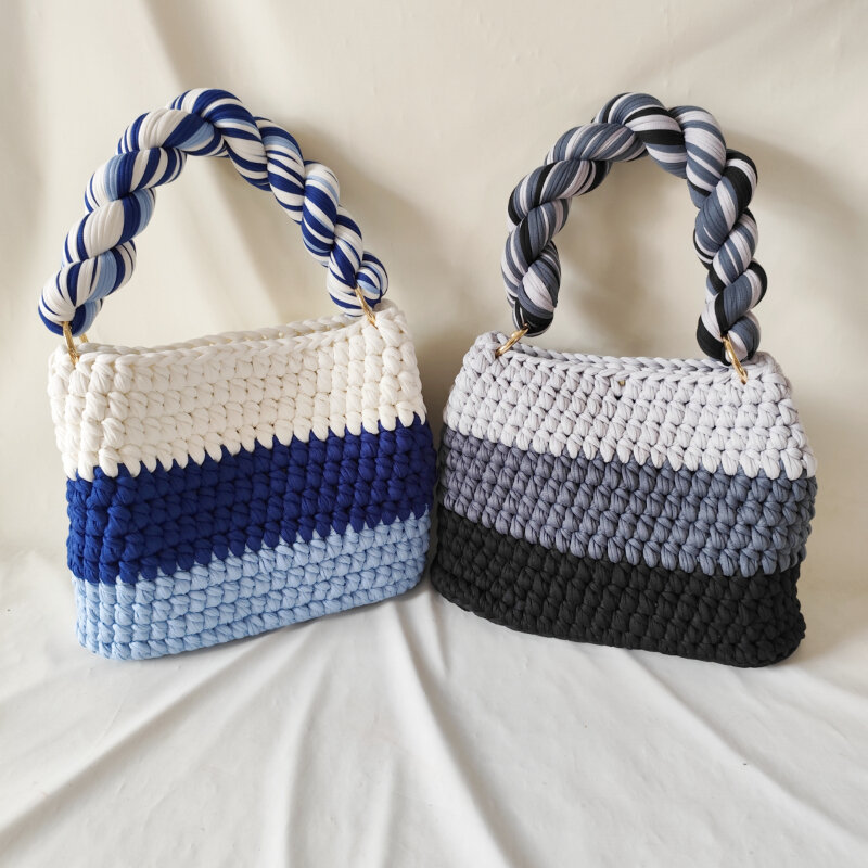 Casual Style Woven Stripe Mixed Color Women's Square Bag h5 Picture4