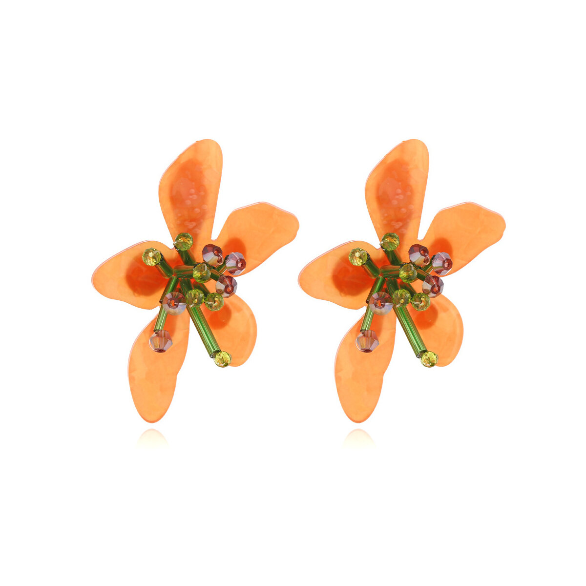 Romantic Series Sweet Flower Acrylic Women's Stud Earrings