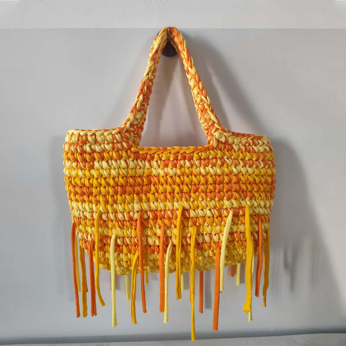 Vacation Style Woven Mixed Color Women's Tote Bag