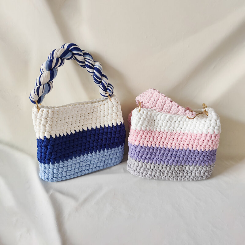 Casual Style Woven Stripe Mixed Color Women's Square Bag 2