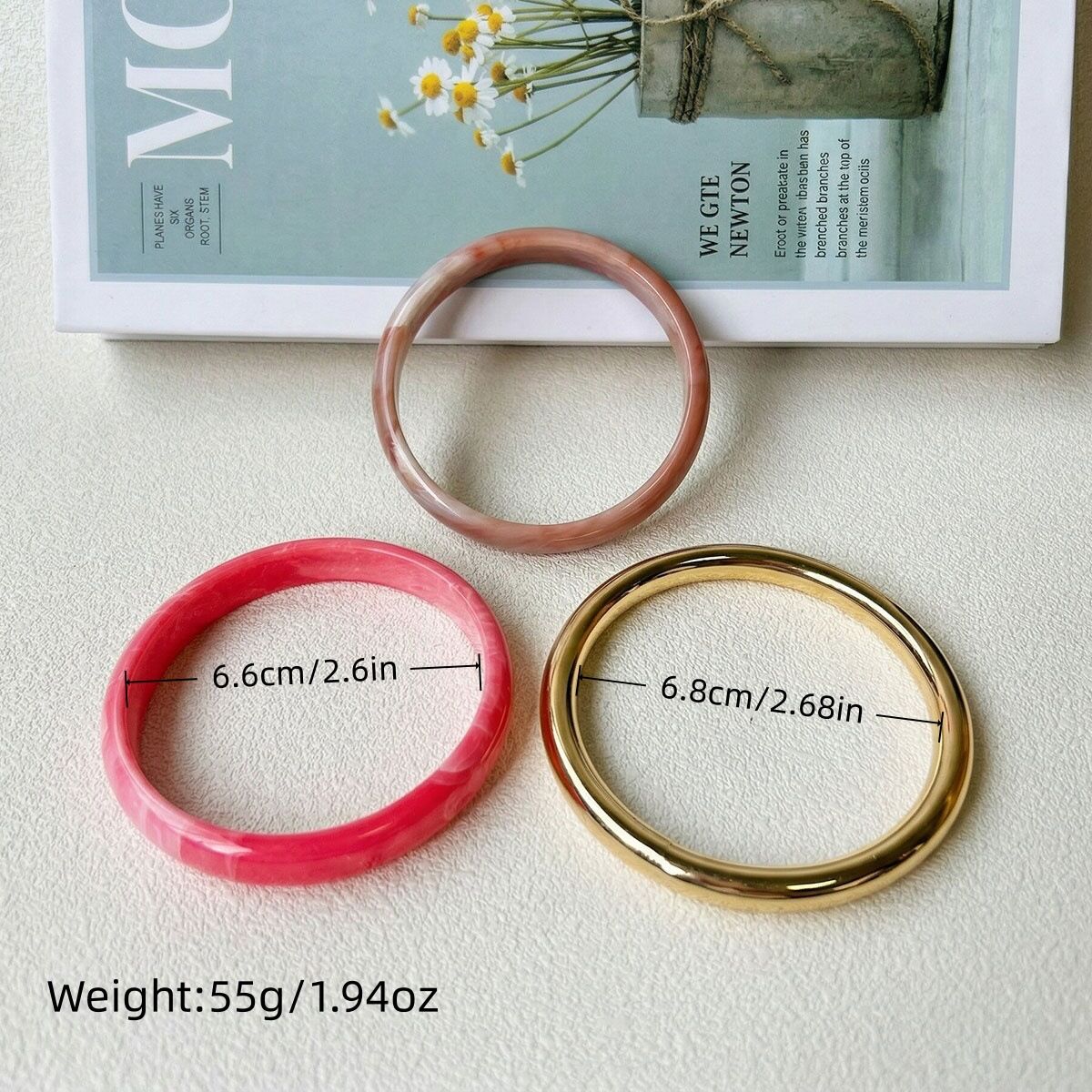 Gradient Color Resin Gold Color Women's Bracelets Sets h5Picture5