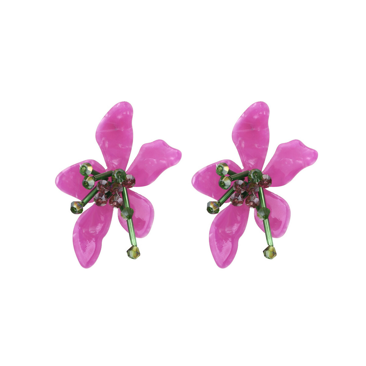 Romantic Series Sweet Flower Acrylic Women's Stud Earrings 2