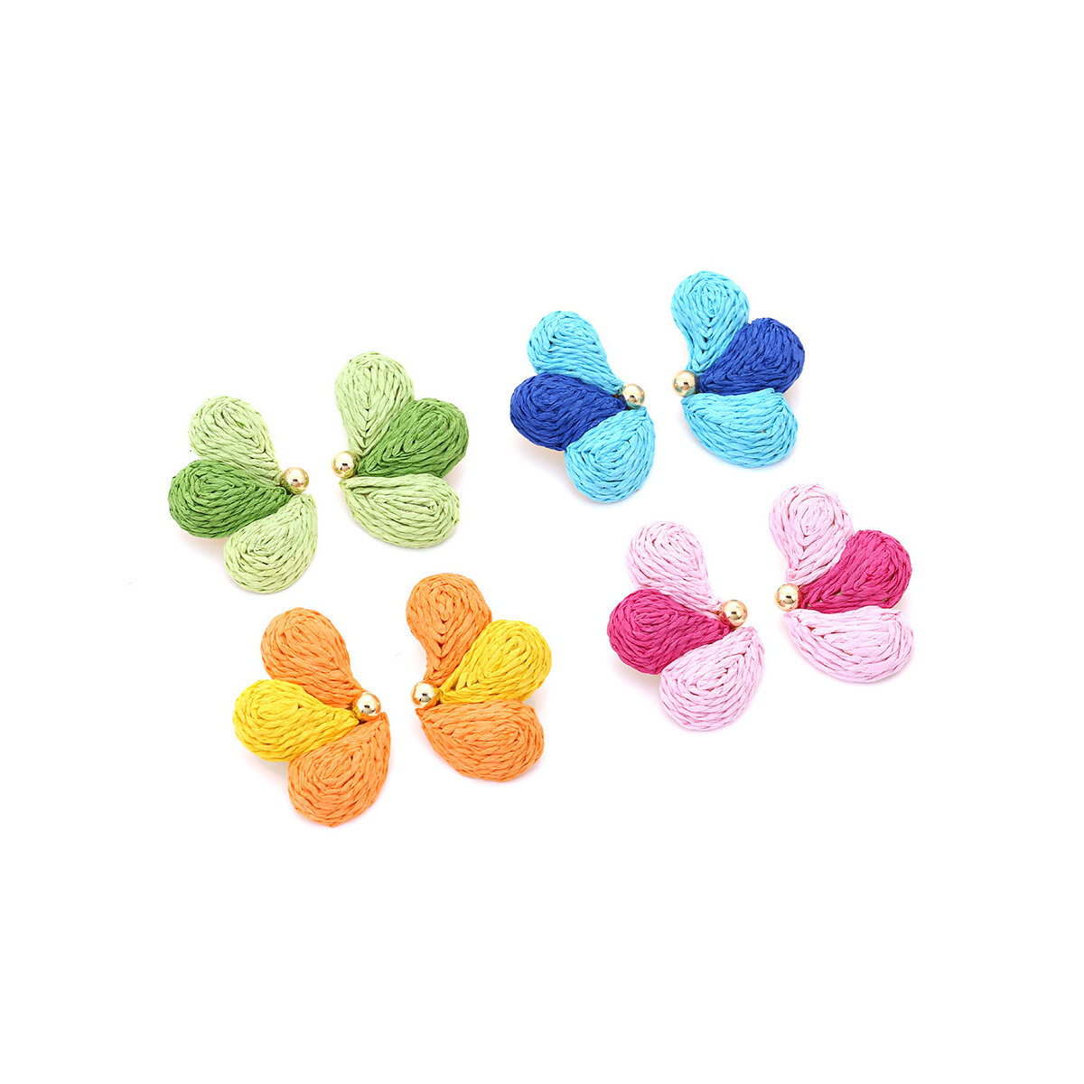 Romantic Series Sweet Flower Raffia Women's Stud Earrings h5 Picture2