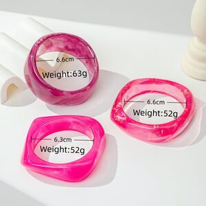 Gradient Transparent Color Resin Women's Bangles h5 Picture4
