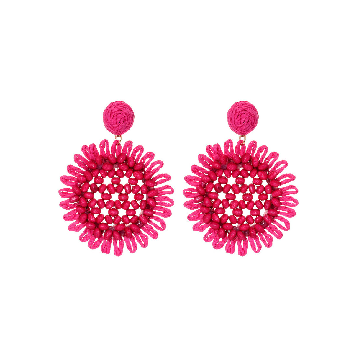 Romantic Series Vacation Flower Raffia Women's Drop Earrings