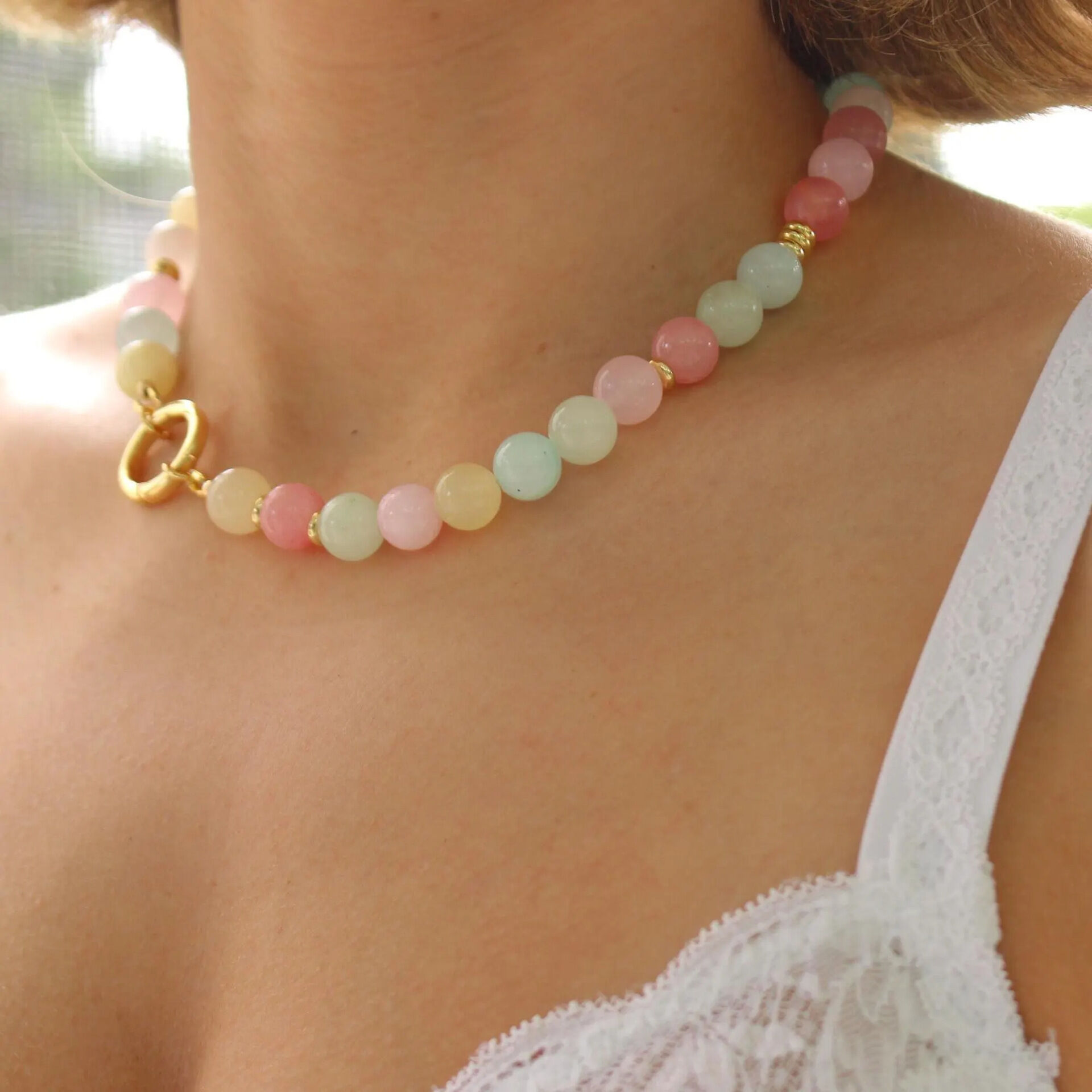 Simple Series Sweet Glaze Beads Women's Beaded Necklaces 2