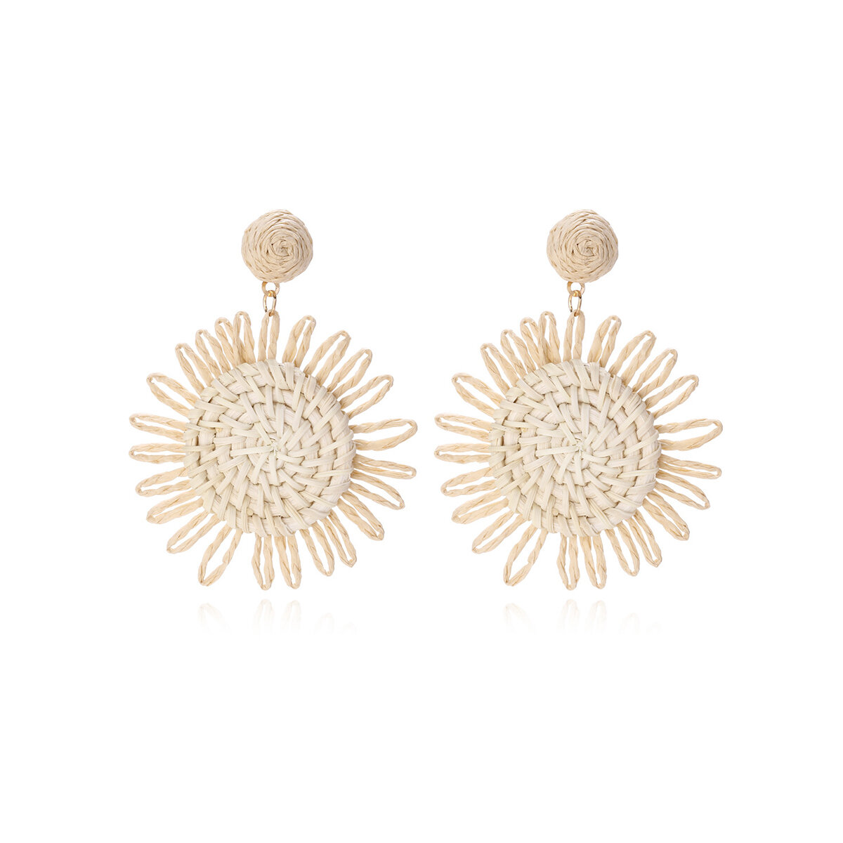 Romantic Series Sweet Flower Raffia Women's Drop Earrings h5 Picture2