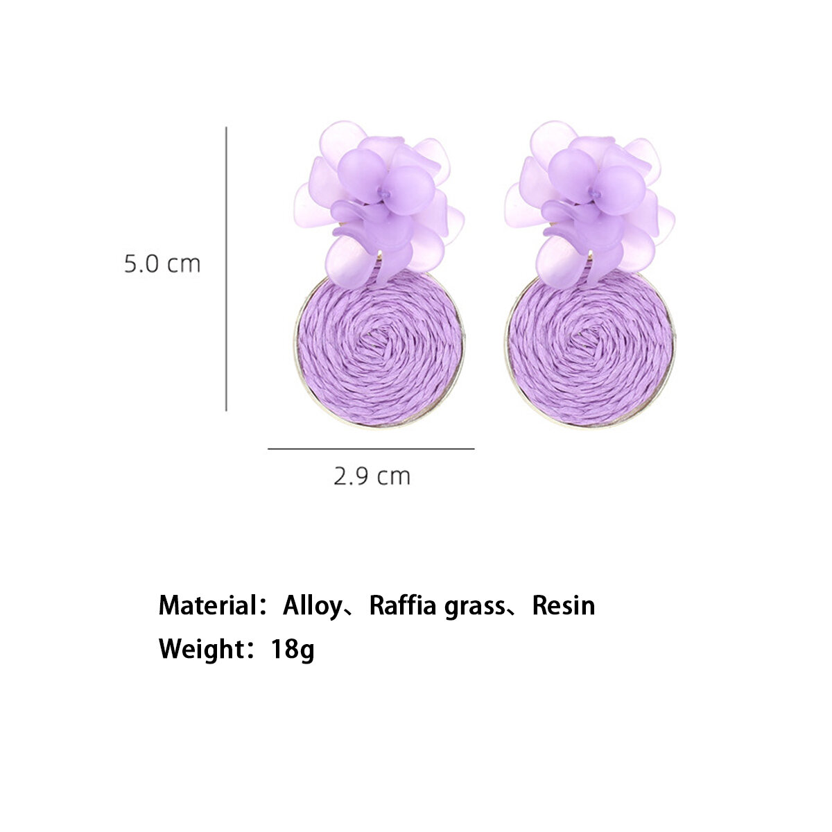 Romantic Series Sweet Flower Raffia Women's Drop Earrings h5 Picture4