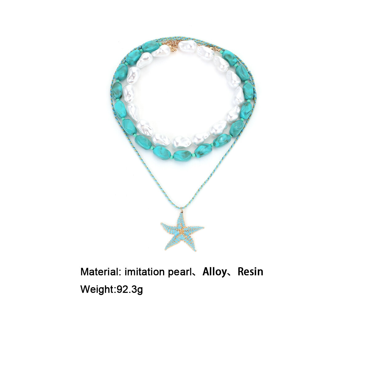 Ethnic Series Vacation Oceanic Style Beads Starfish Resin Women's Necklaces Sets