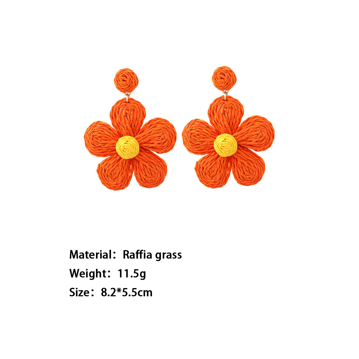 Romantic Series Sweet Flower Raffia Women's Drop Earrings h5 Picture5