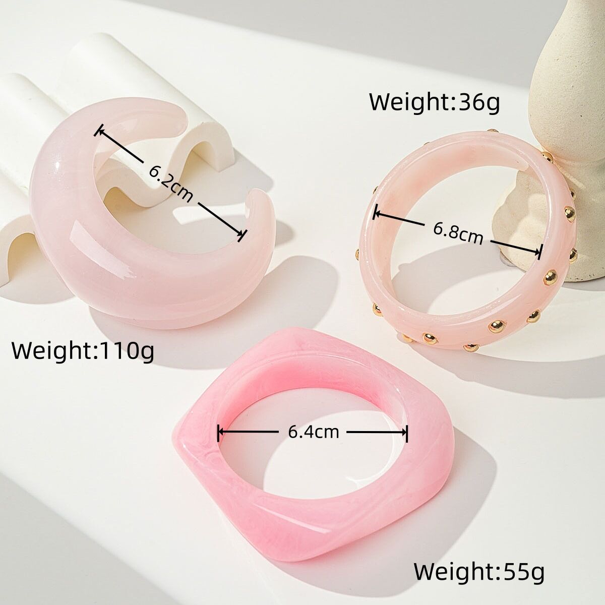Gradient Color Resin Bolt Women's Bangles h5Picture4