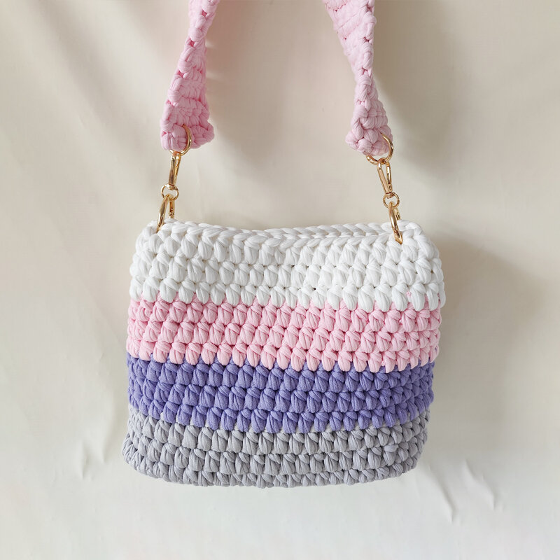Casual Style Woven Stripe Mixed Color Women's Square Bag h5 