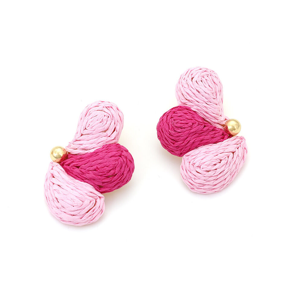Romantic Series Sweet Flower Raffia Women's Stud Earrings h5Picture3