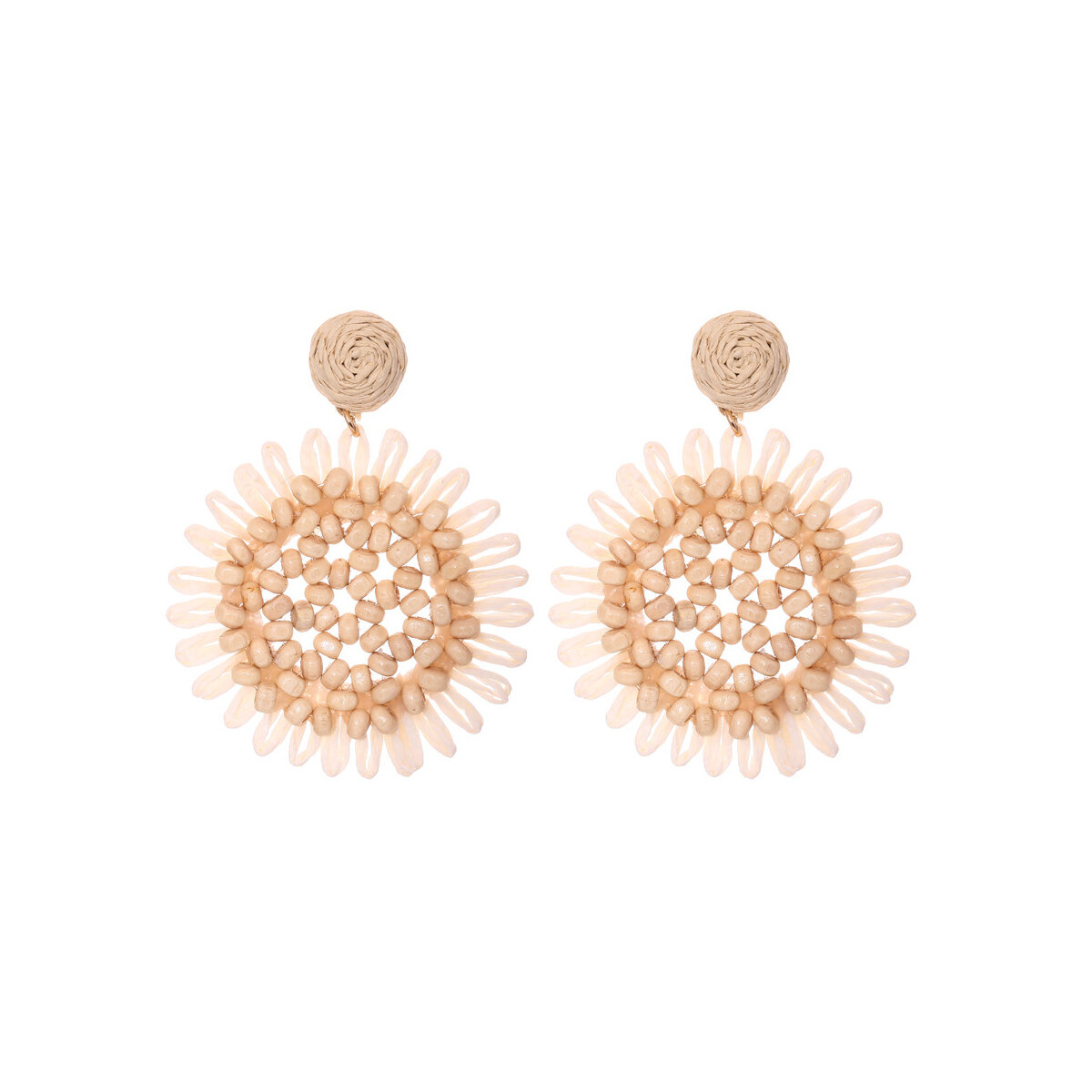Romantic Series Vacation Flower Raffia Women's Drop Earrings 2