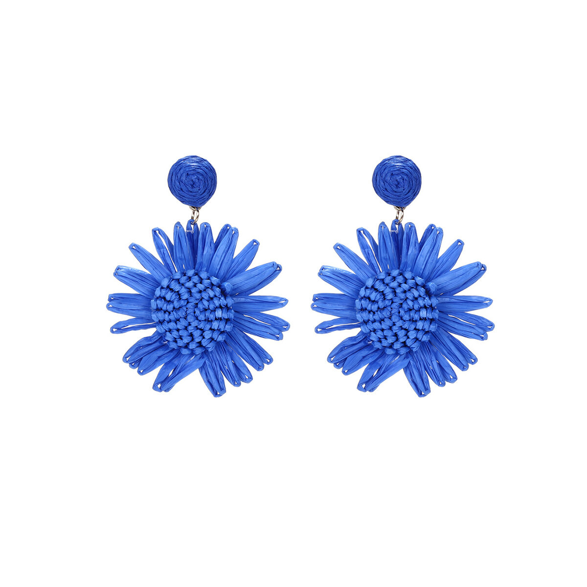 Romantic Series Sweet Flower Raffia Women's Drop Earrings h5 Picture2