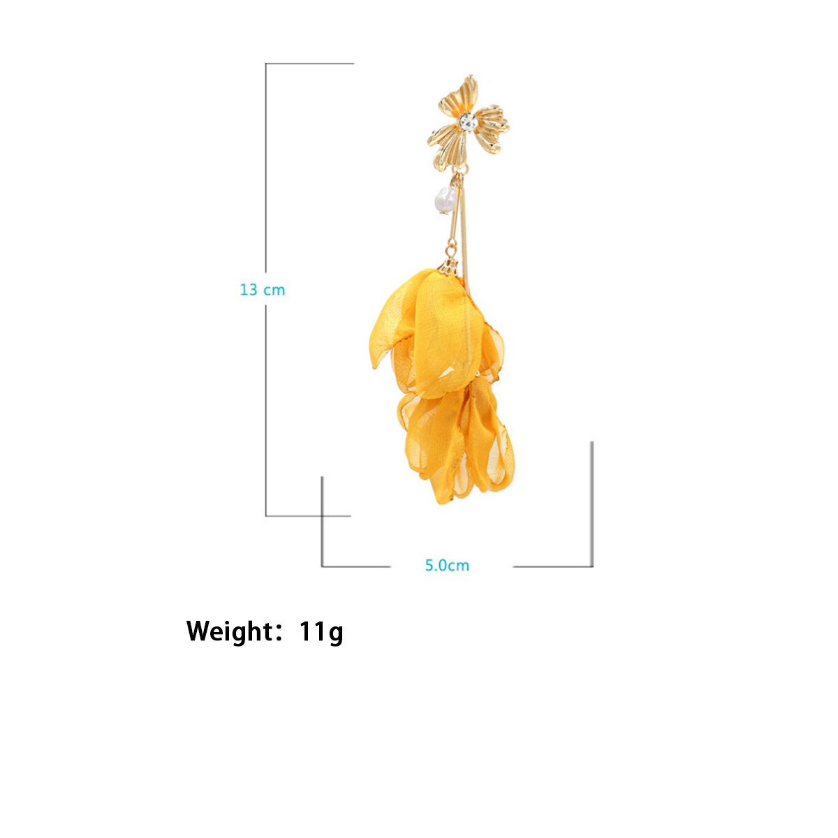 Romantic Series Sweet Flower Fabric Women's Drop Earrings
