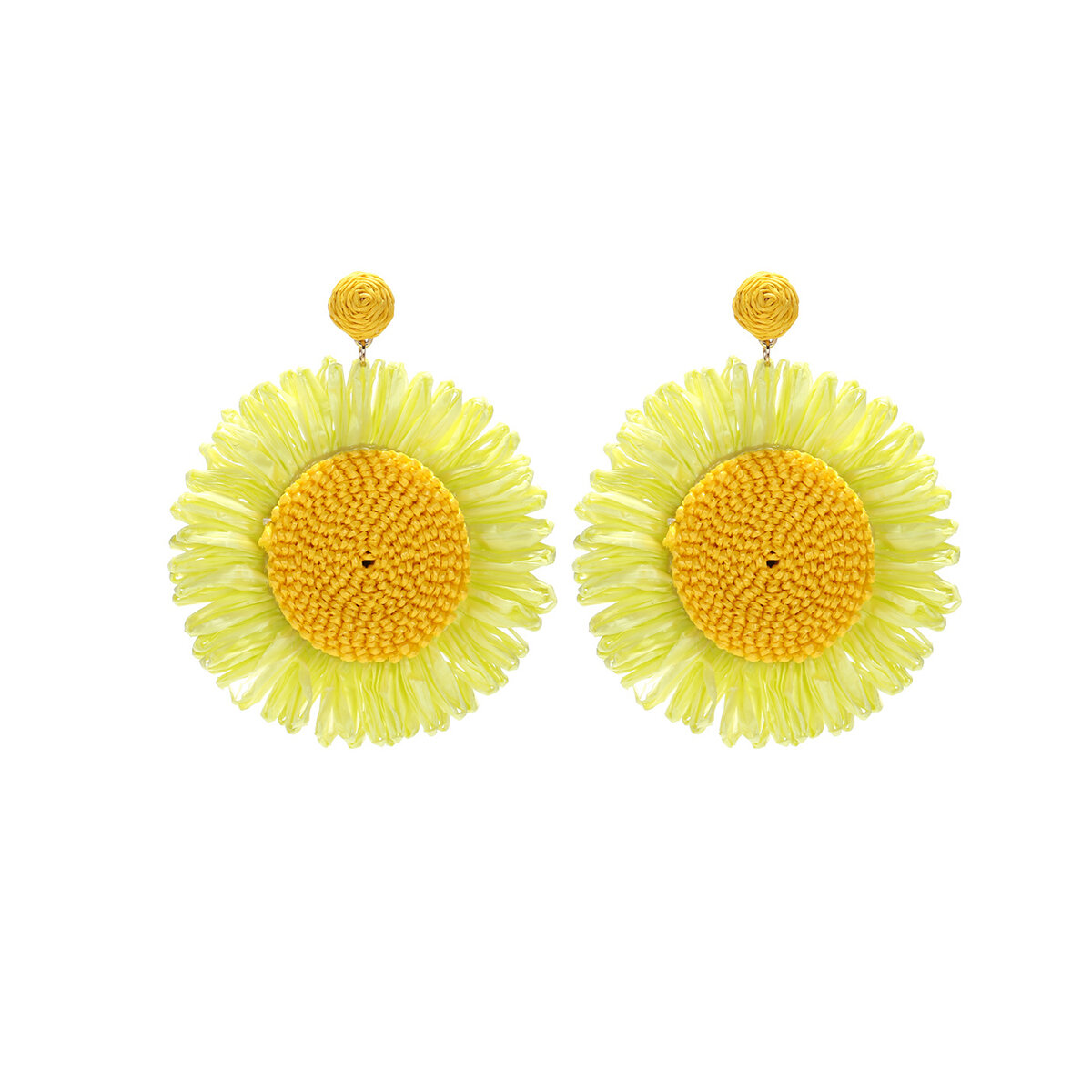 Romantic Series Sweet Flower Raffia Women's Drop Earrings h5 Picture2