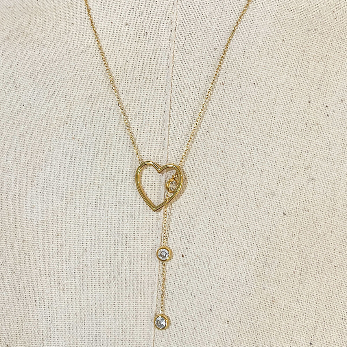 Simple Heart Stainless Steel Waterproof Gold Color Zircon Women's Pendant Necklaces h5 