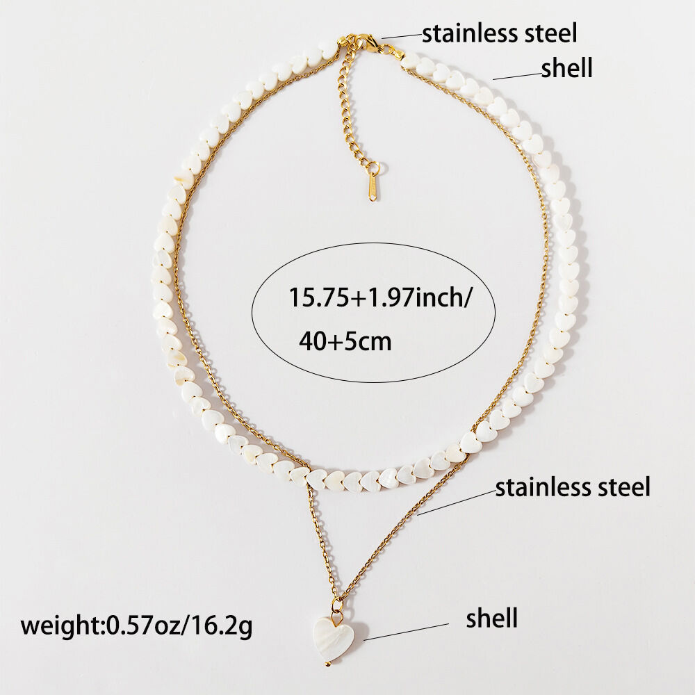 Simple Heart Shells Women's Layered Necklaces