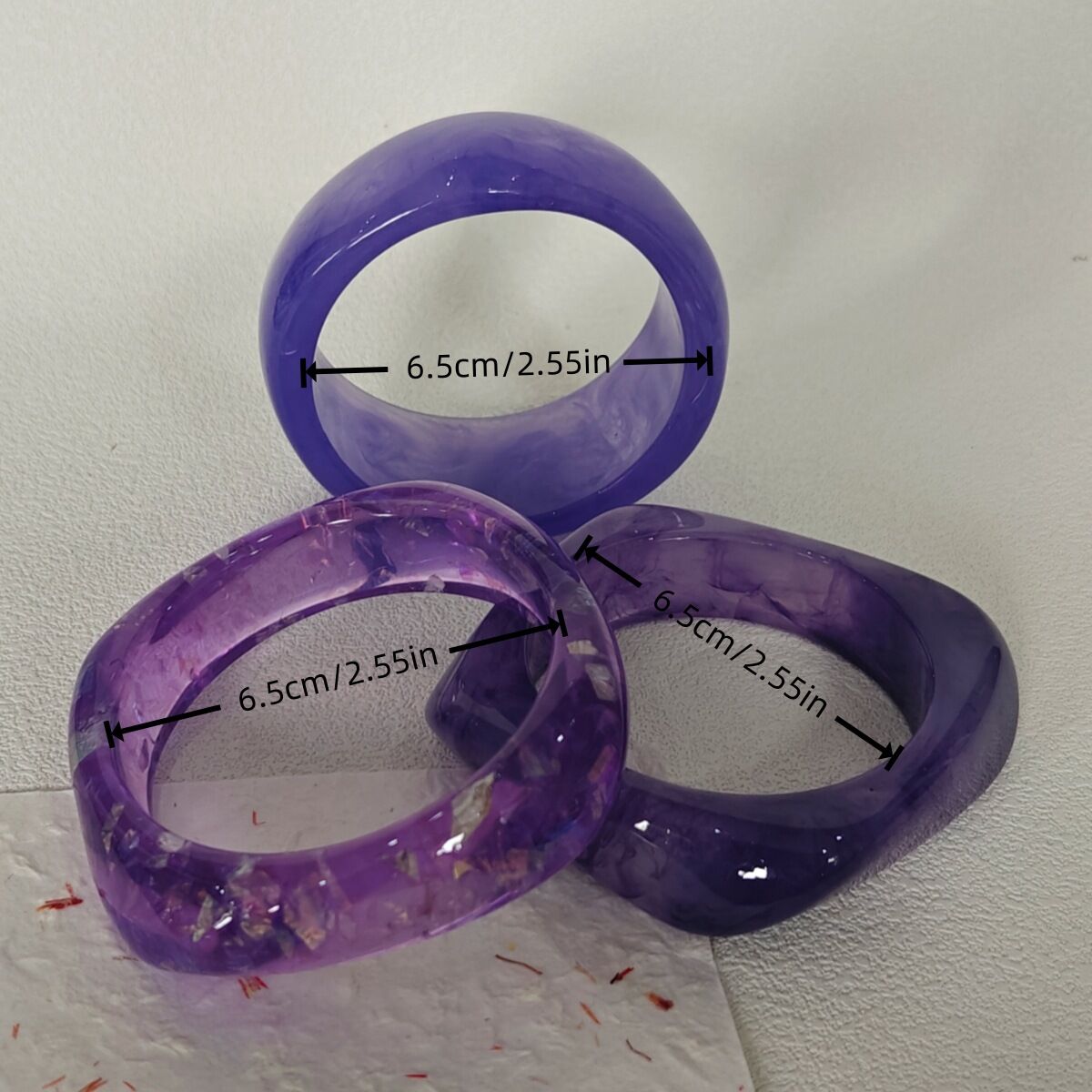 Gradient Transparent Color Resin Women's Bangles h5 Picture3