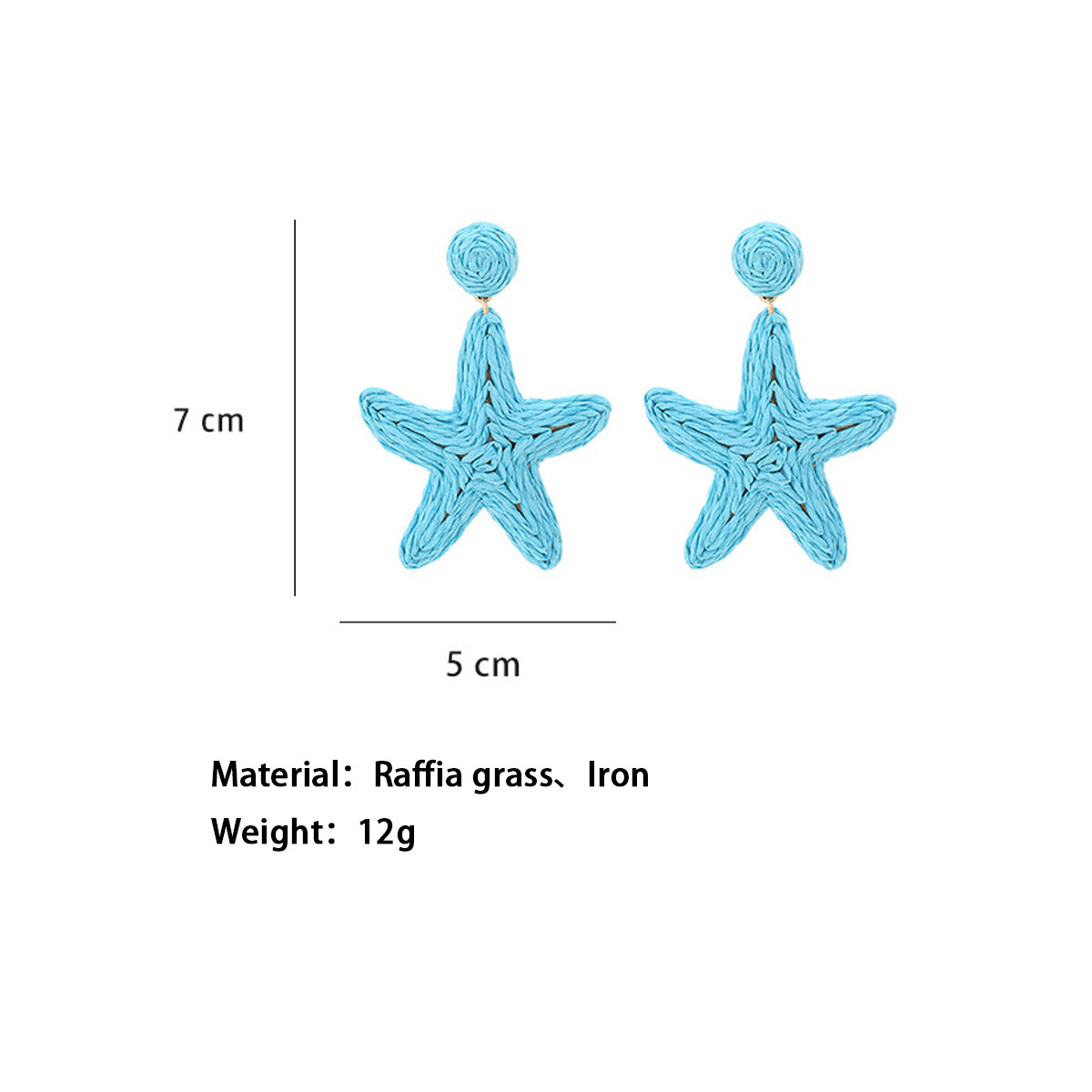Simple Series Vacation Oceanic Style Starfish Raffia Women's Drop Earrings h5 Picture5
