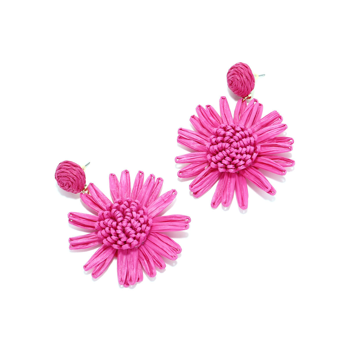 Romantic Series Sweet Flower Raffia Women's Drop Earrings Picture4