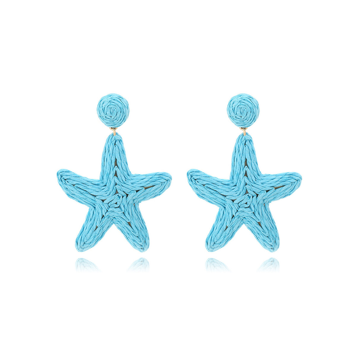 Simple Series Vacation Oceanic Style Starfish Raffia Women's Drop Earrings
