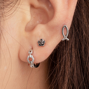 1 Piece Simple Series Classic Flower Copper No Plating Material Zircon Women Piercing Earrings h5 Picture4