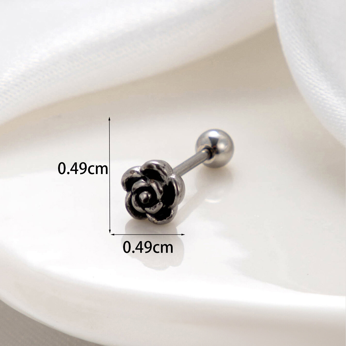 1 Piece Simple Series Classic Flower Copper No Plating Material Zircon Women Piercing Earrings