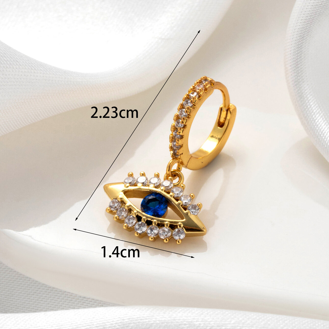 1 Piece Simple Series Classic Eye Copper No Plating Material Zircon Women Piercing Earrings h5