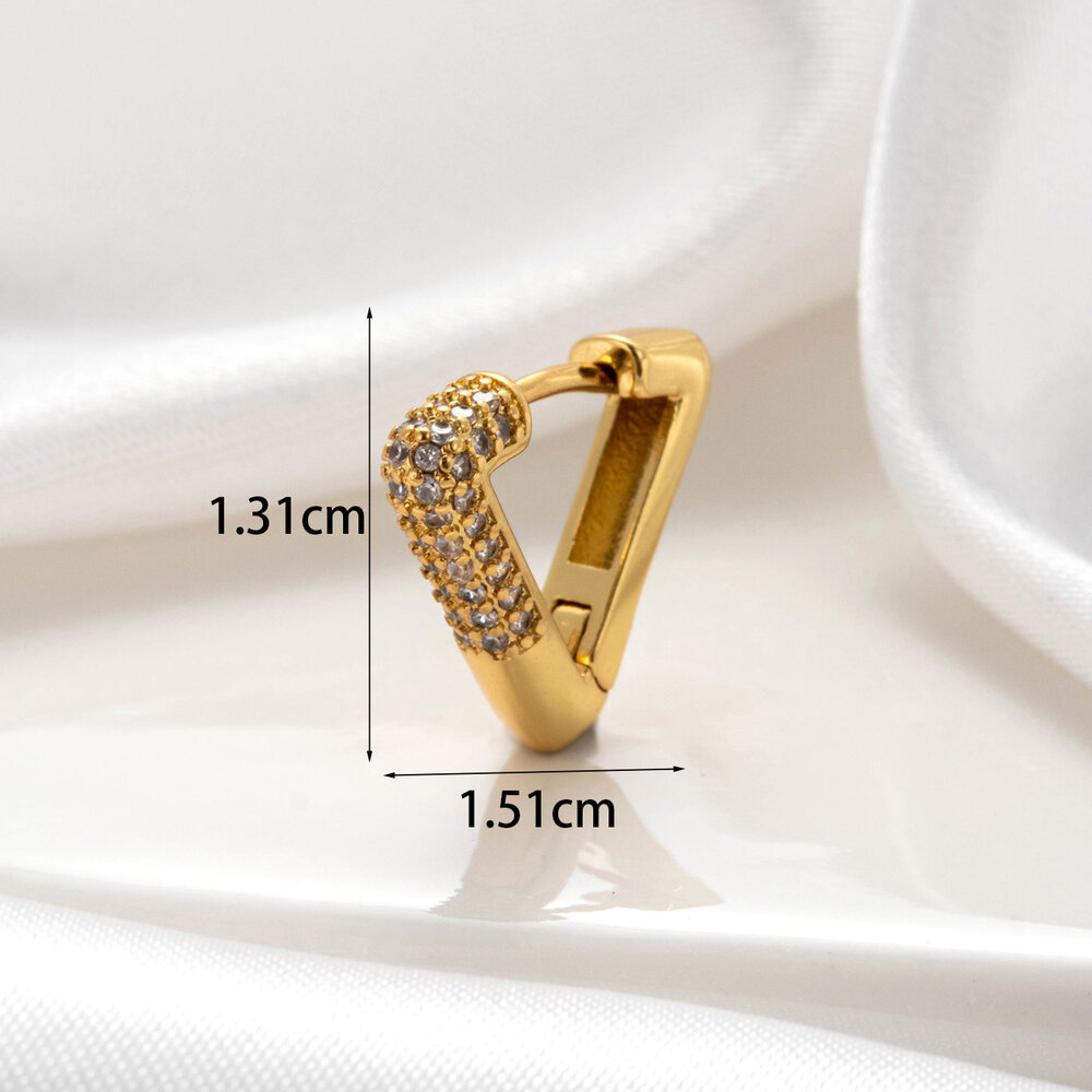 1 Piece Simple Series Classic Geometric Copper No Plating Material Zircon Women Piercing Earrings
