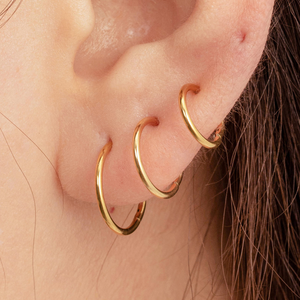 Pendientes De Perforación Para Mujer, De Acero Titanio, Geométricos, Clásicos, De Serie Simple, Sin Chapado Imagen4