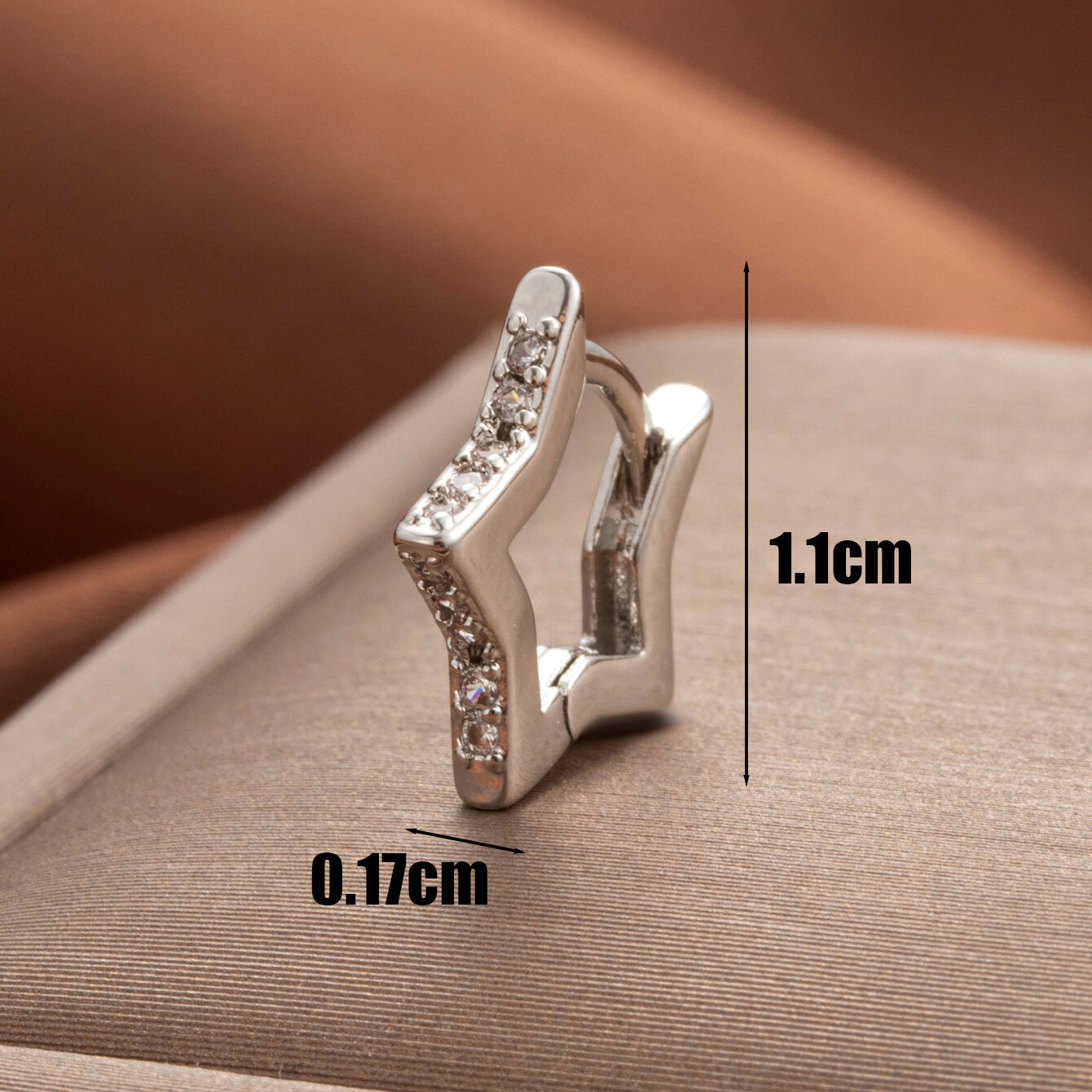 1 Piece Simple Series Classic Geometric Copper No Plating Material Zircon Women Piercing Earrings h5