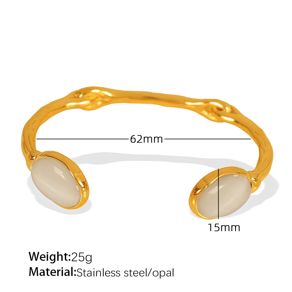 1 pieza de pulseras de acero inoxidable con diamantes de imitación chapados en oro de 18 quilates para mujer con diseño geométrico simple 