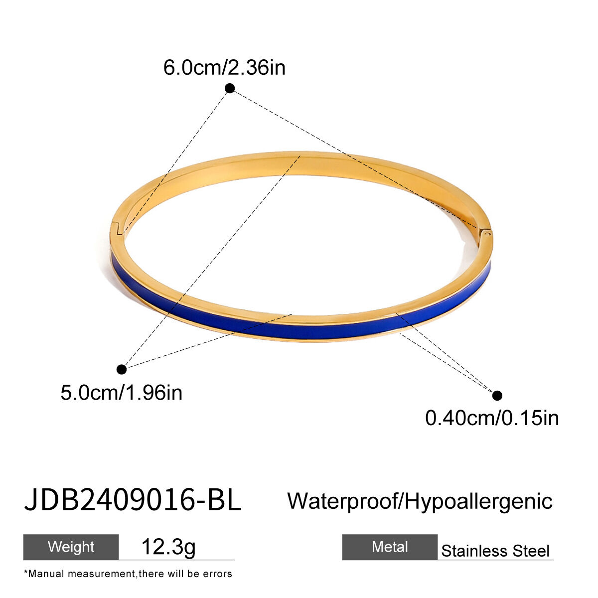 1 piece simple series round stainless steel gold plated women bangles h5